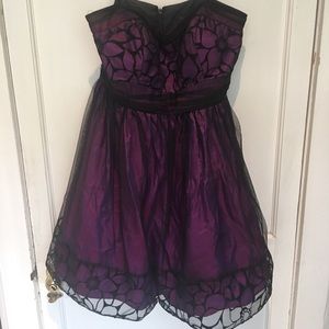 Purple metallic prom dress
